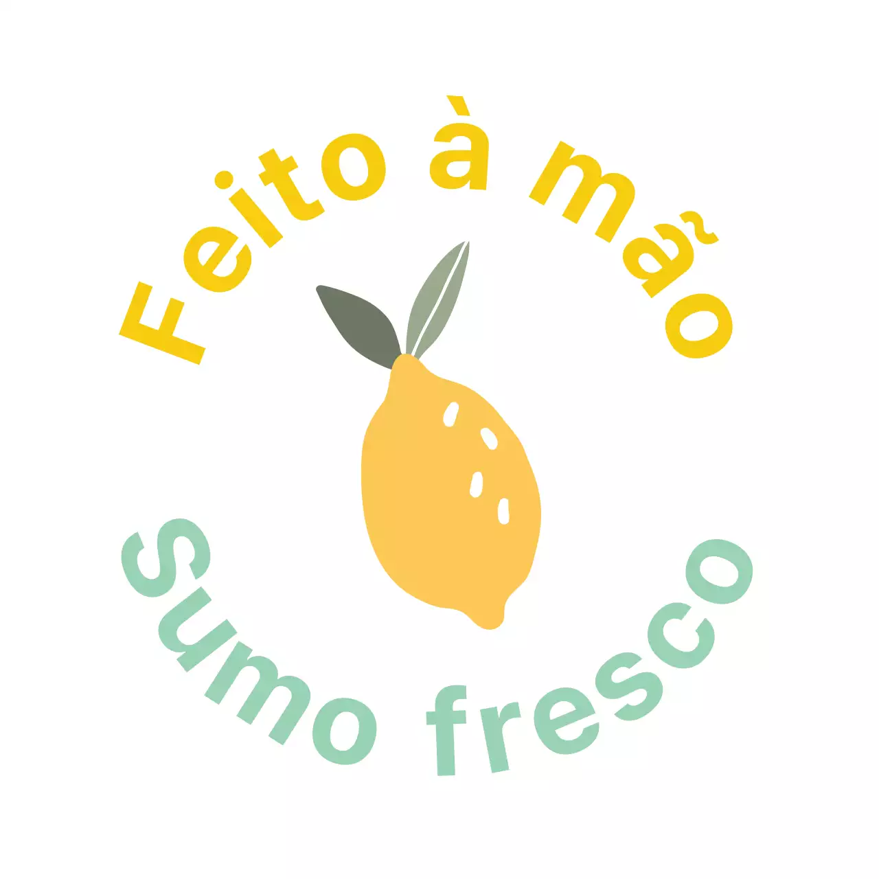 Rótulo de sumo com ilustração simples em fundo branco