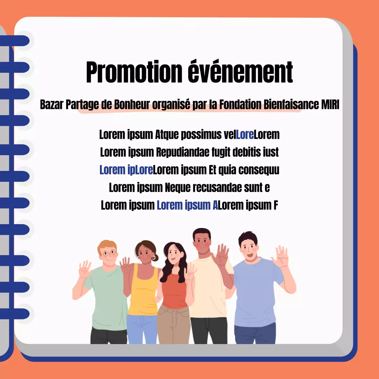 Rapport sur le bazar de l'événement Orange et bleu