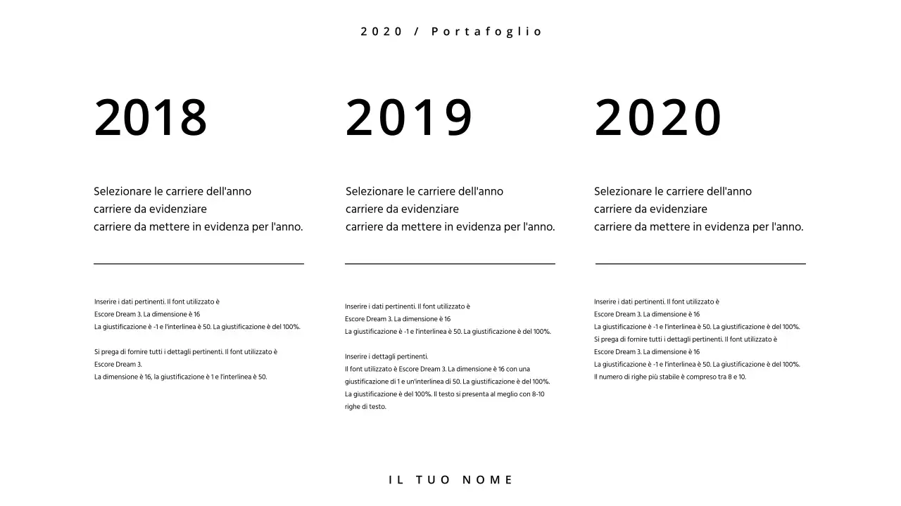 Un portfolio semplice in bianco e nero