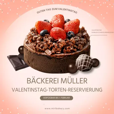 Rosa einfache TorteProfessionelle ValentinstagstorteReserve InstagramNew Feed