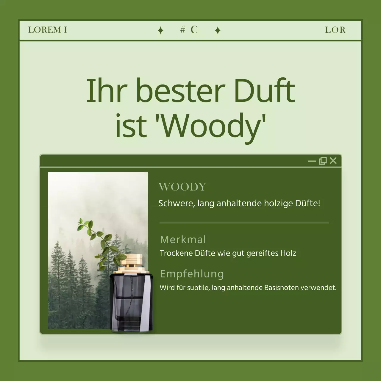 Einfache personalisierte Parfüm-TestkarteNeues Design