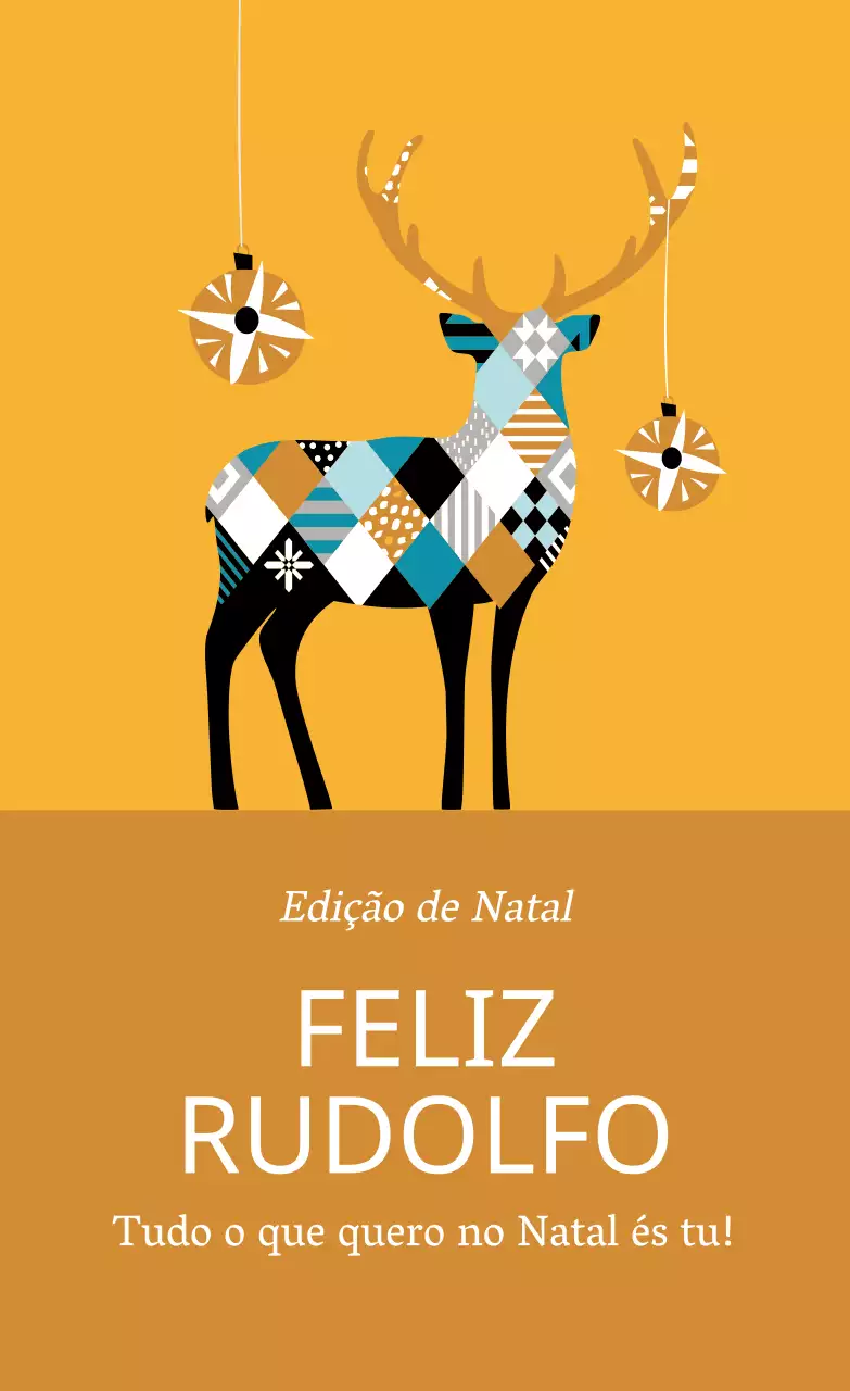 Etiquetas para prendas de Natal ilustradas amarelas, pretas e azuis