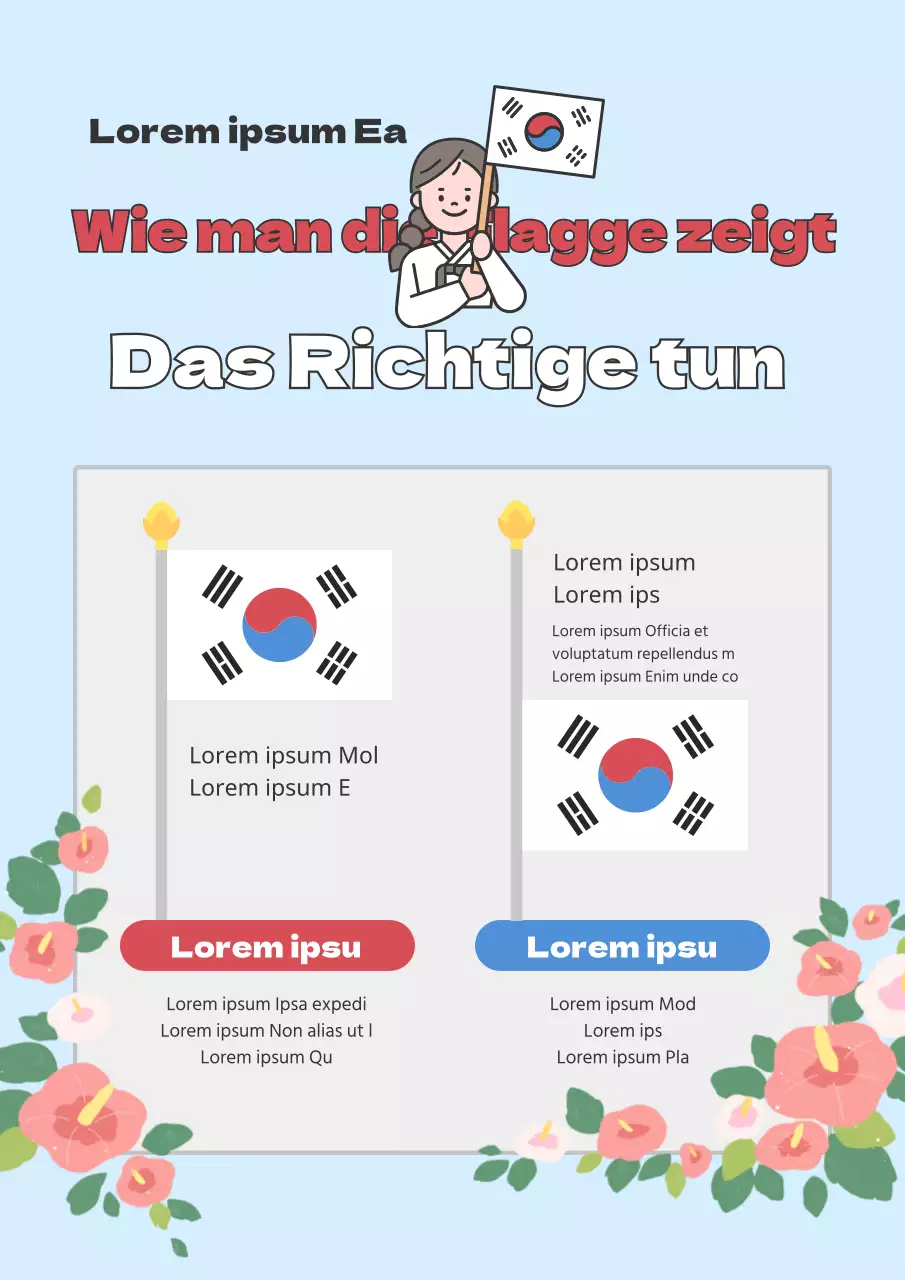 Hellblau Sauber und einfach illustriertes Thema, wie man die Flagge hisst