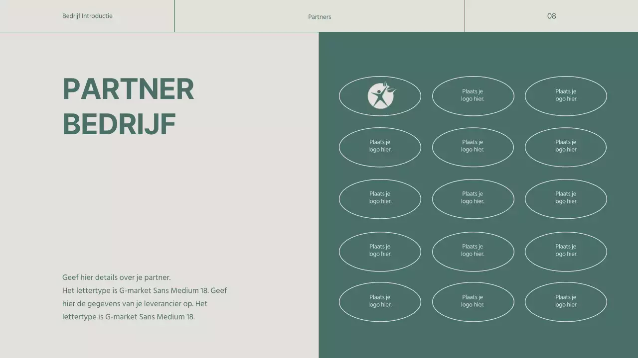 Een eenvoudig groen en beige bedrijfsprofiel
