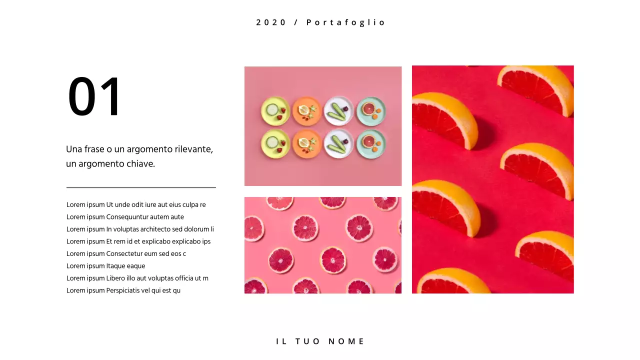 Un portfolio semplice in bianco e nero