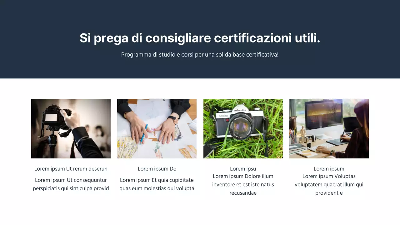 Una semplice presentazione di introduzione al dipartimento di relazioni pubbliche di un'università in giallo e blu.