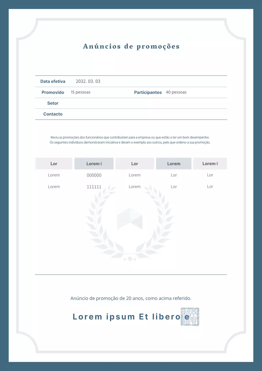Um anúncio de promoção simples com um design de listagem azul