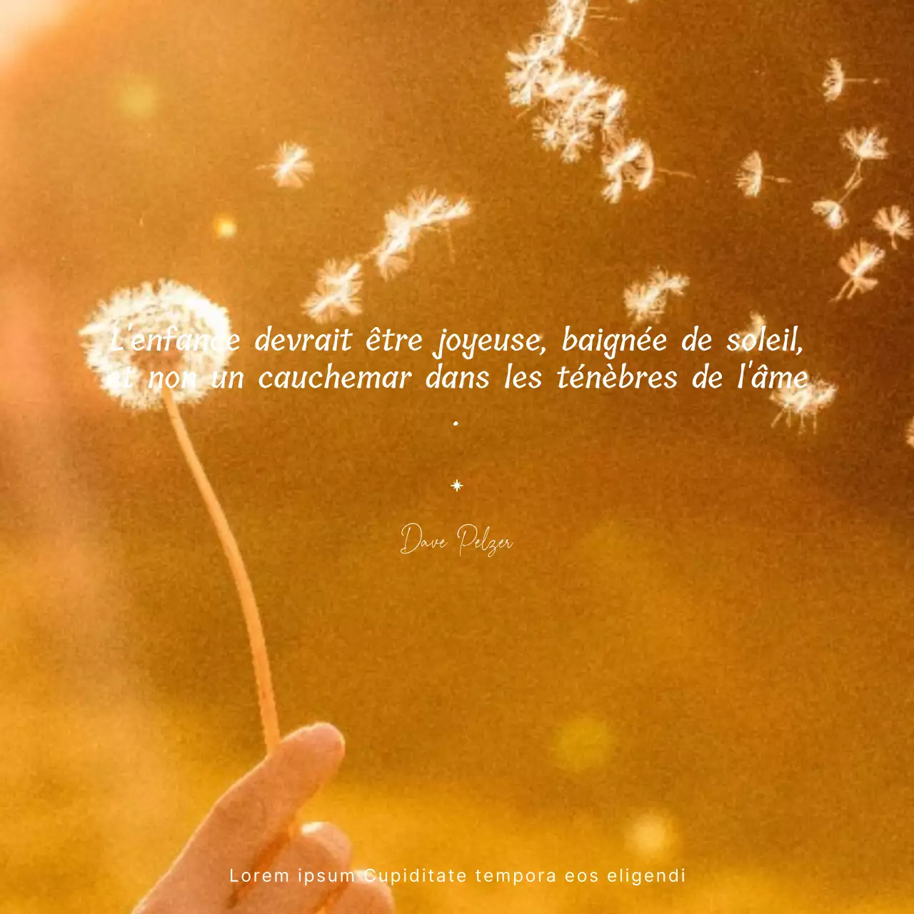 Citations derrière la photo Concept : Journée de prévention des abus envers les enfants