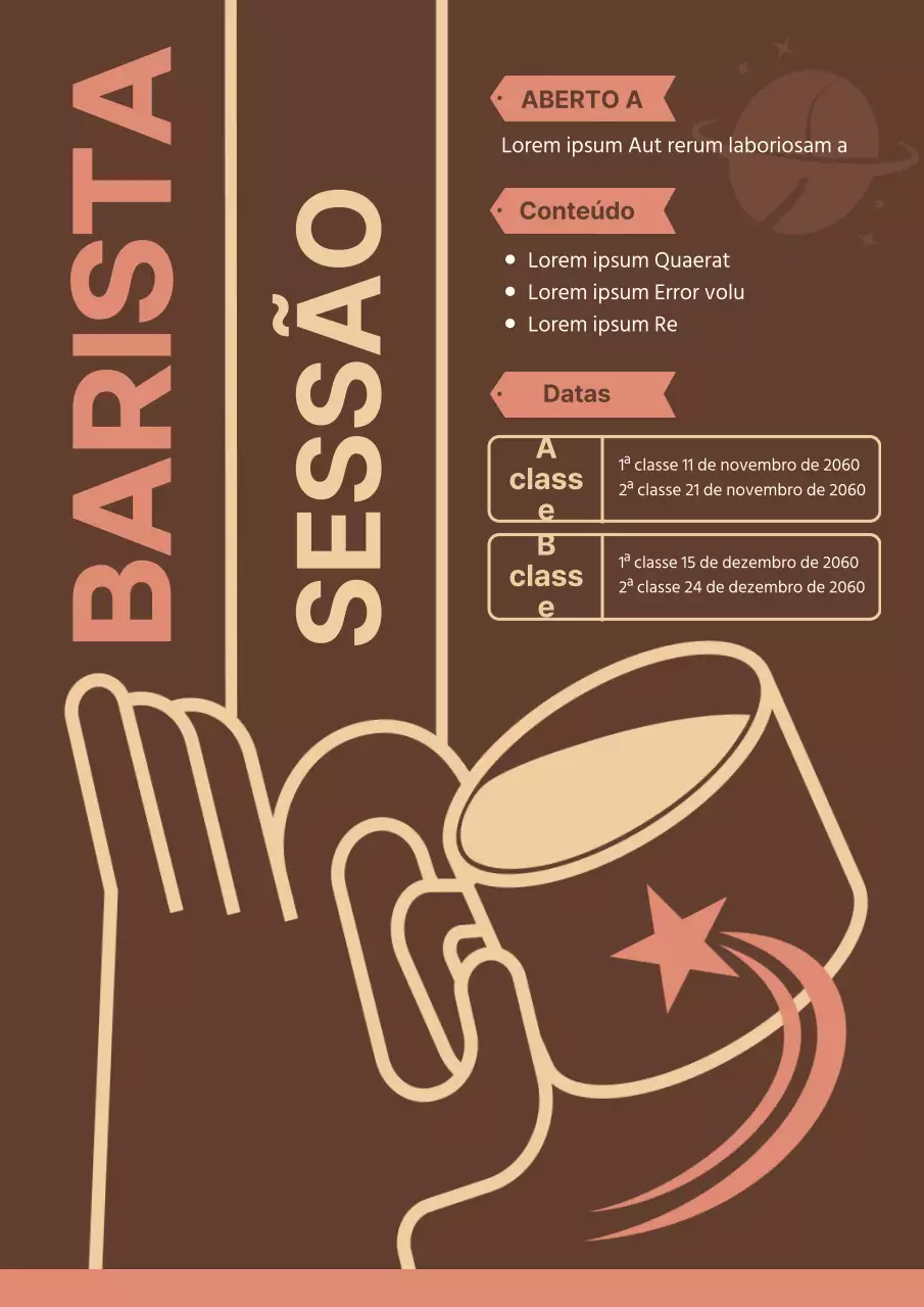 Café castanho e bege Guia de formação simples para baristas