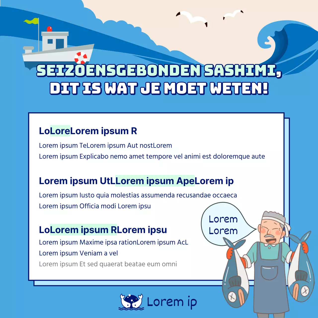 Een maandelijkse gids voor seizoensgebonden sashimi in blue CardNews