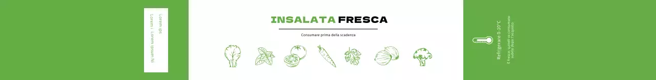 Etichette illustrate per insalata verde e pulita