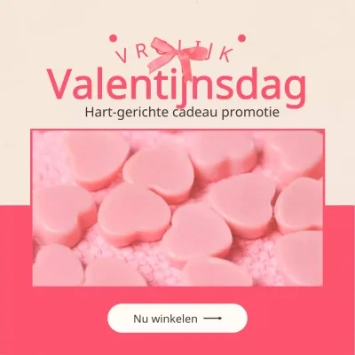 Witte dag promotie met lint punten op een roze en beige achtergrond