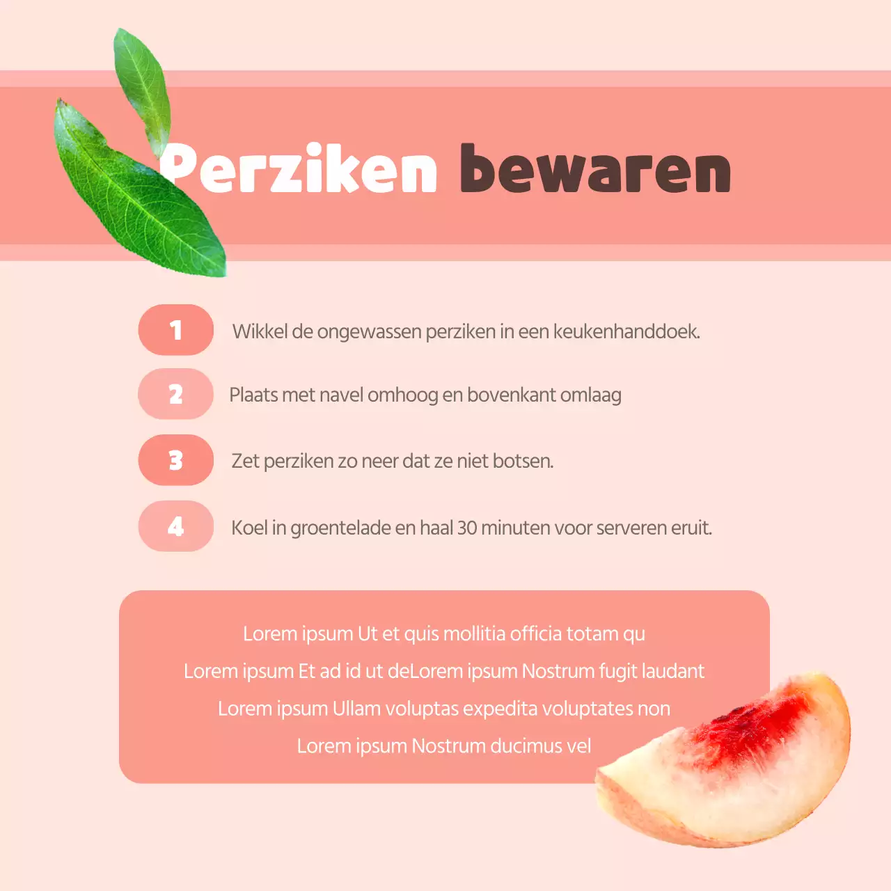 Tips om roze, mooie en lekkere perziken te kiezen