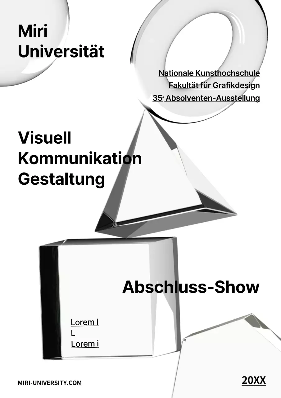 Schwarz-weiße Ausstellung zum Thema Glasobjektdesign
