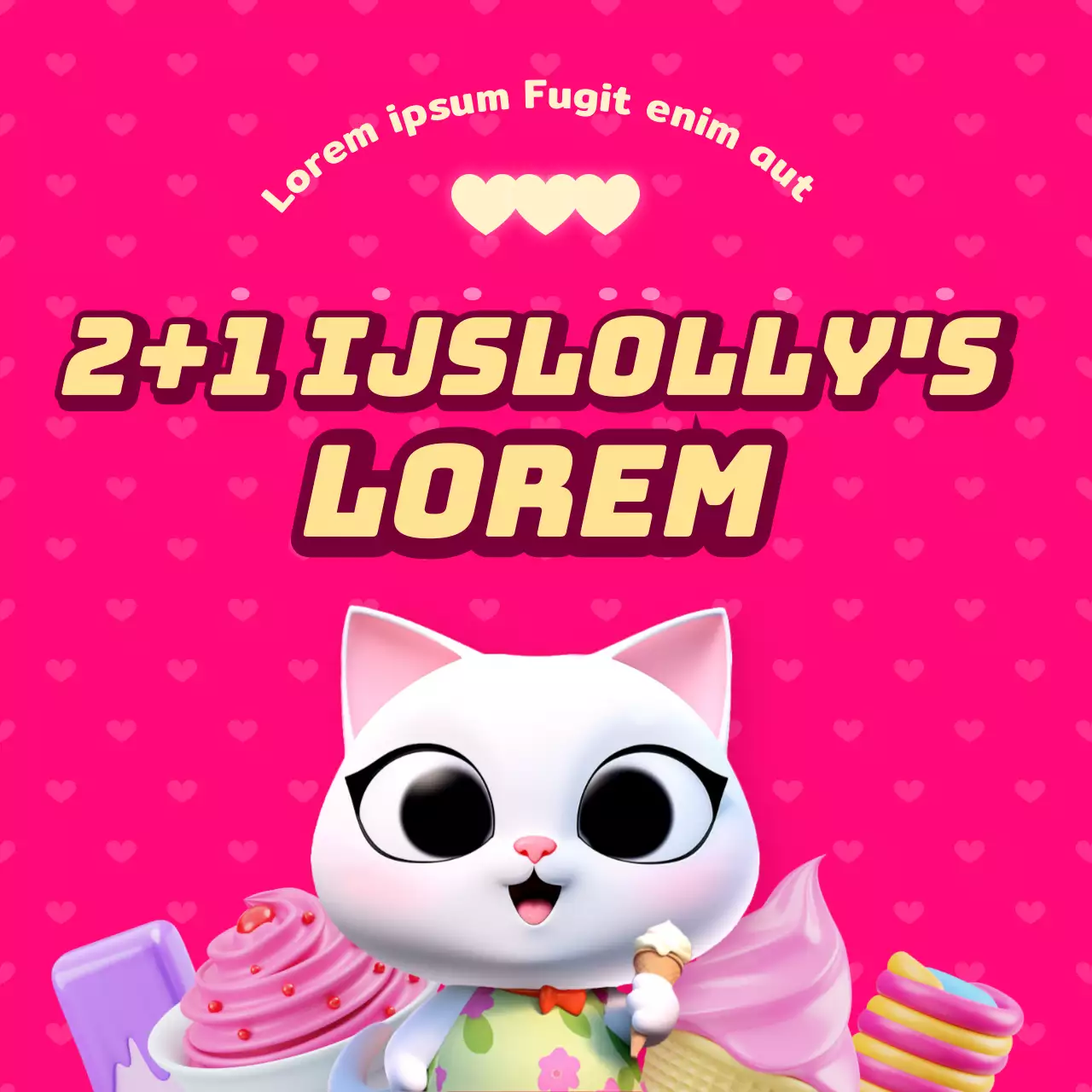 Roze, knuffelig ijskorting promoten