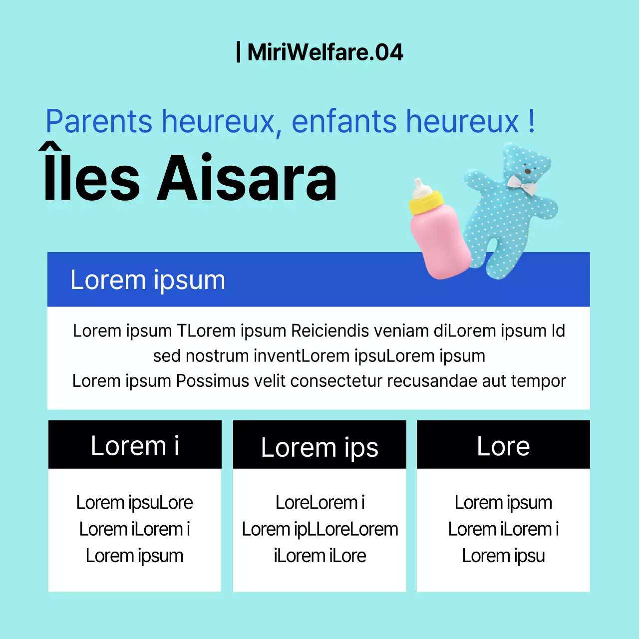 Icône 3D avec des couleurs bleu et bleu clair Amendements au bien-être de l'entreprise