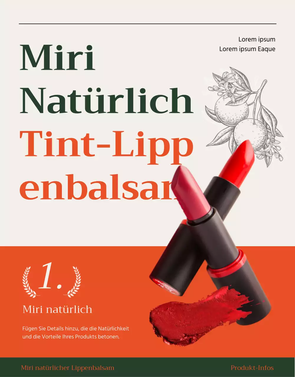 Einen modernen beigen Lippenstift fördern