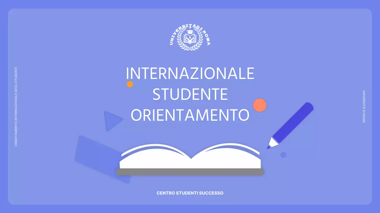 Orientamento internazionale per gli studenti in tonalità malva e vivace