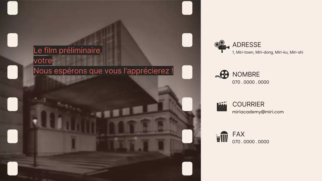 Promouvoir l'école Film Concept en rose et beige vintage