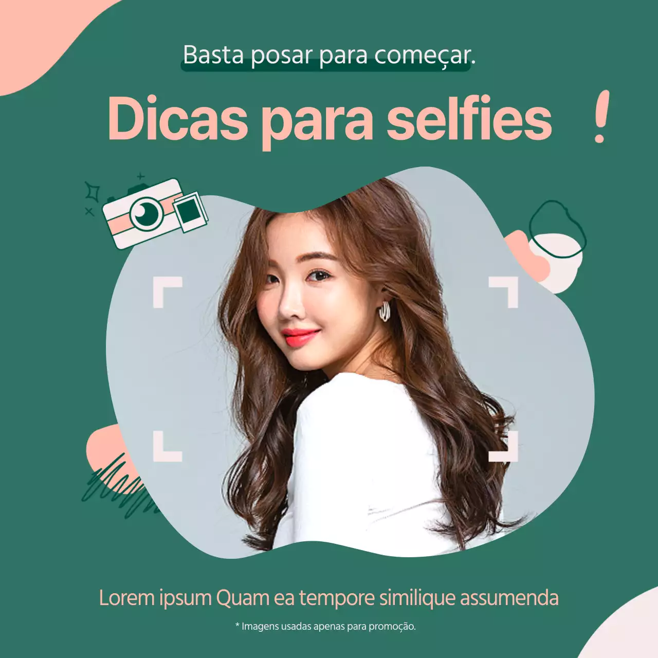 Capa promocional para pontas de selfie em verde.
