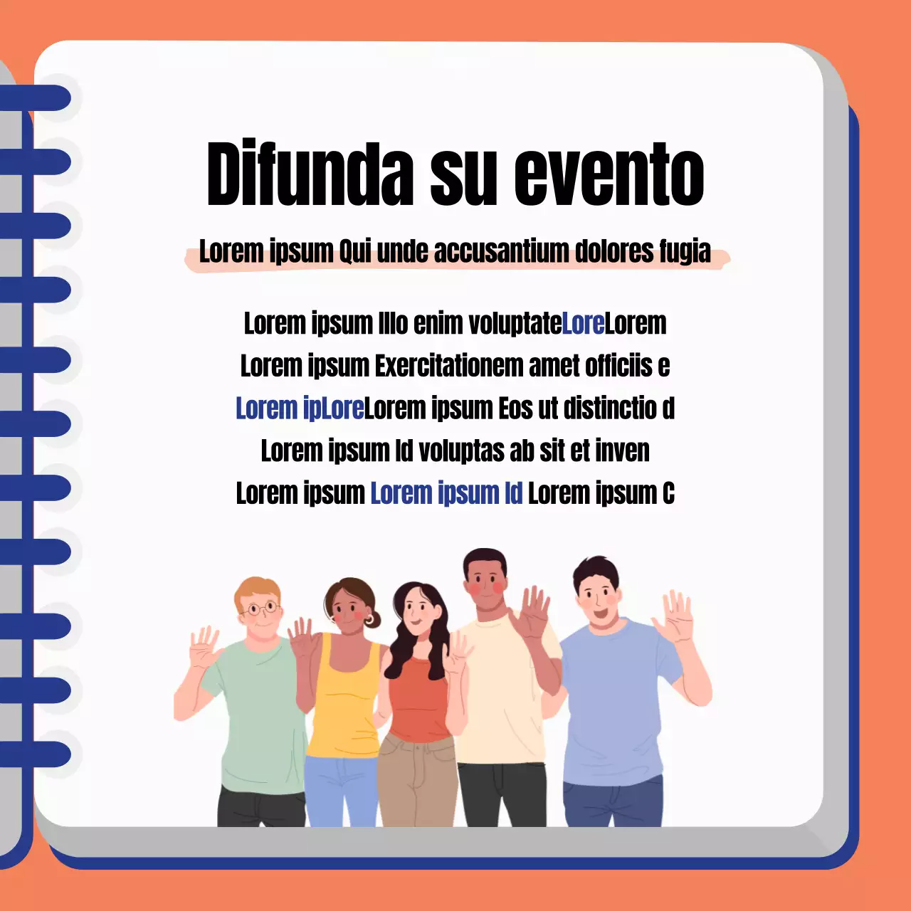 Informe sobre el bazar de eventos naranja y azul