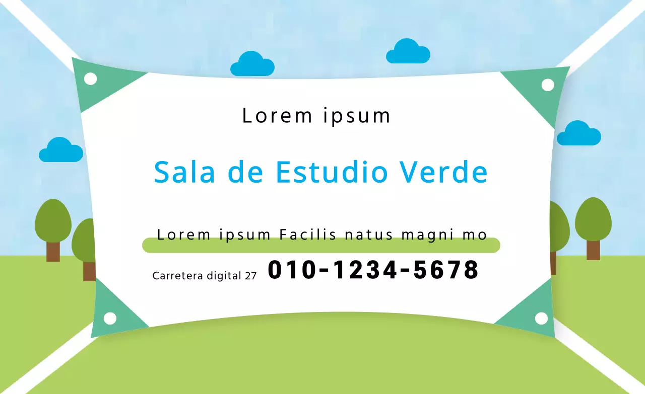 Azul claro verde ilustración linda escuela