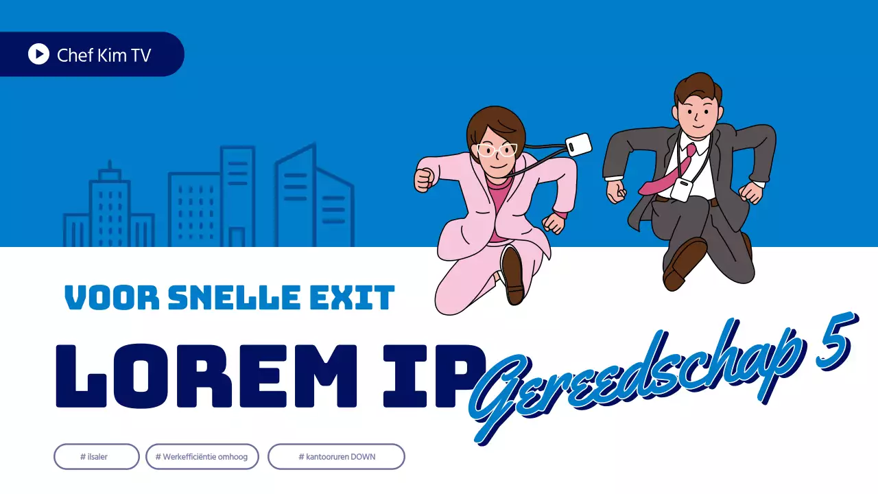 Illustratie van een kantoormedewerker in blauw Productiviteitstool voor werk beoordelen