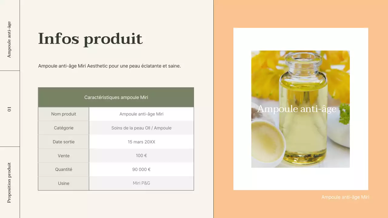 Dossier sur les produits cosmétiques avec des accents orange
