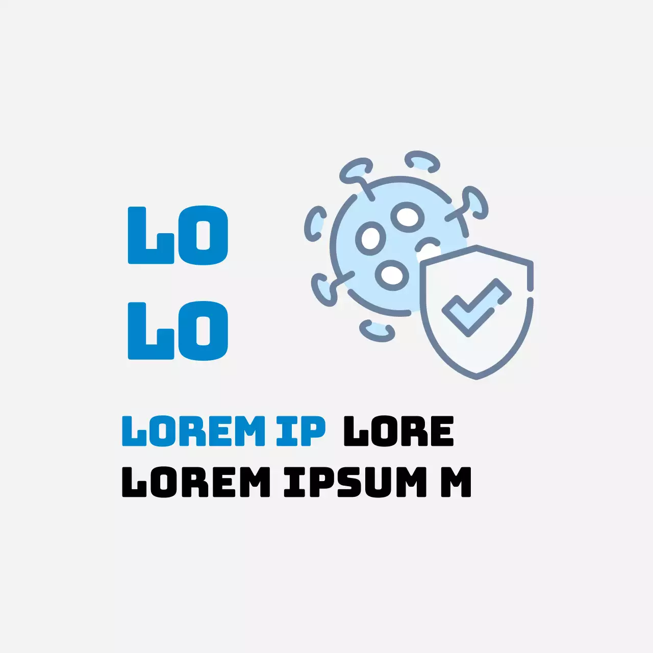 Blauwe illustratie schone corona quarantaine