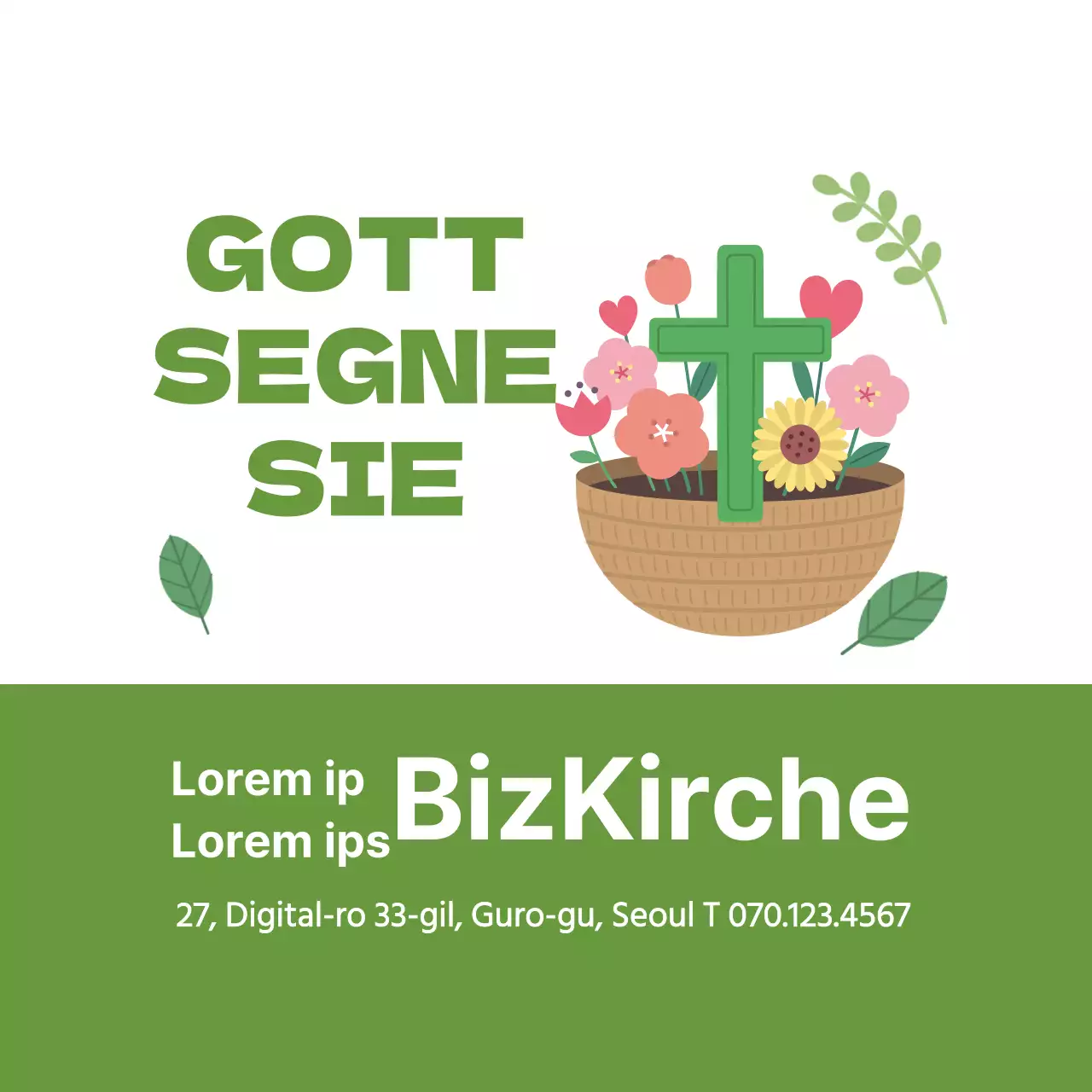 Hellgrün einfache Illustration Kirche