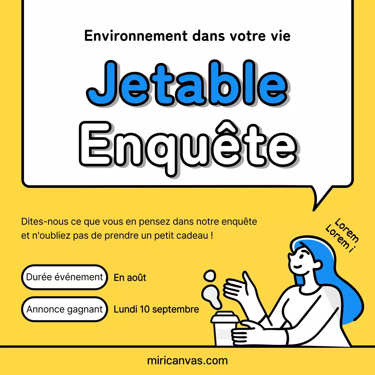 Enquête sur les produits jetables jaunes et bleus