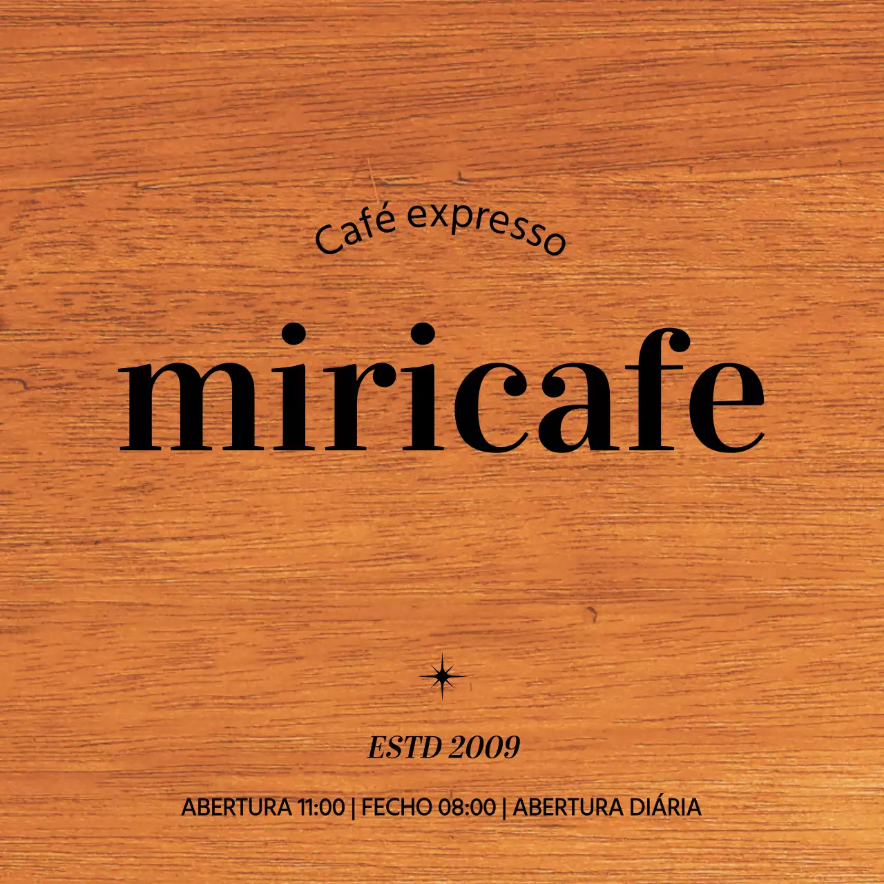 Design simples de café com texto a preto