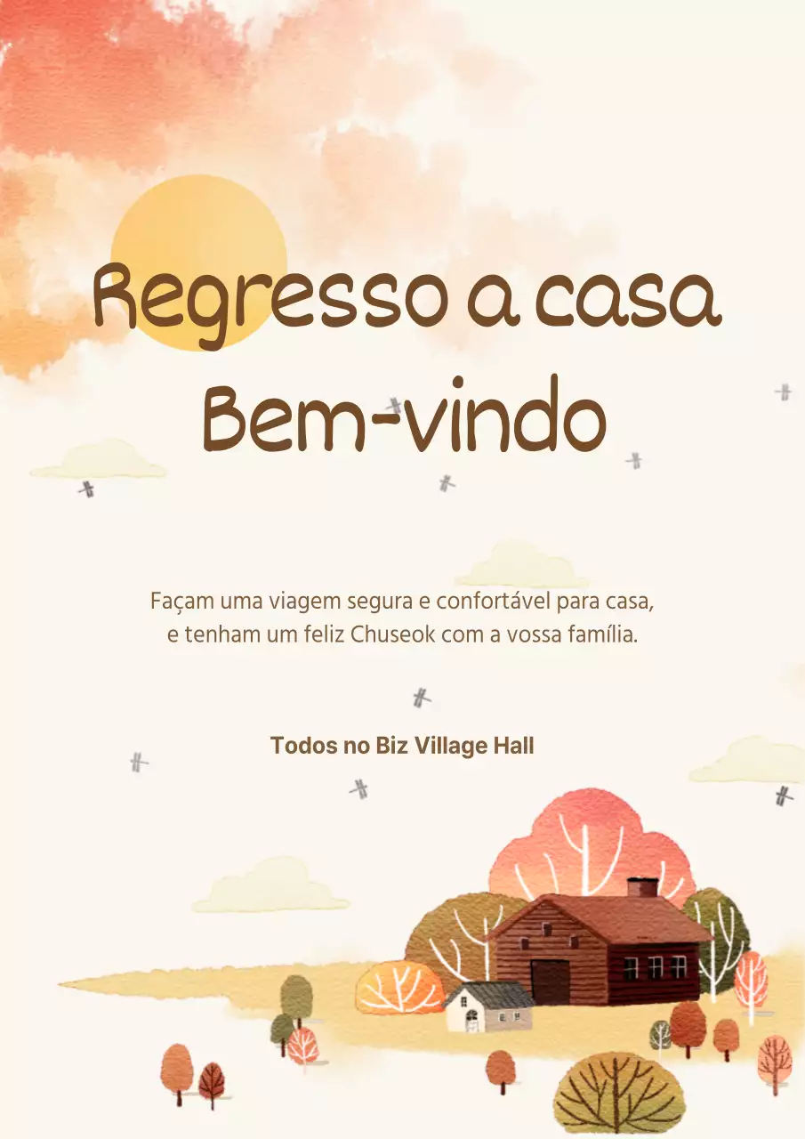 Cartaz promocional ilustrado de felicitações de outono em marfim