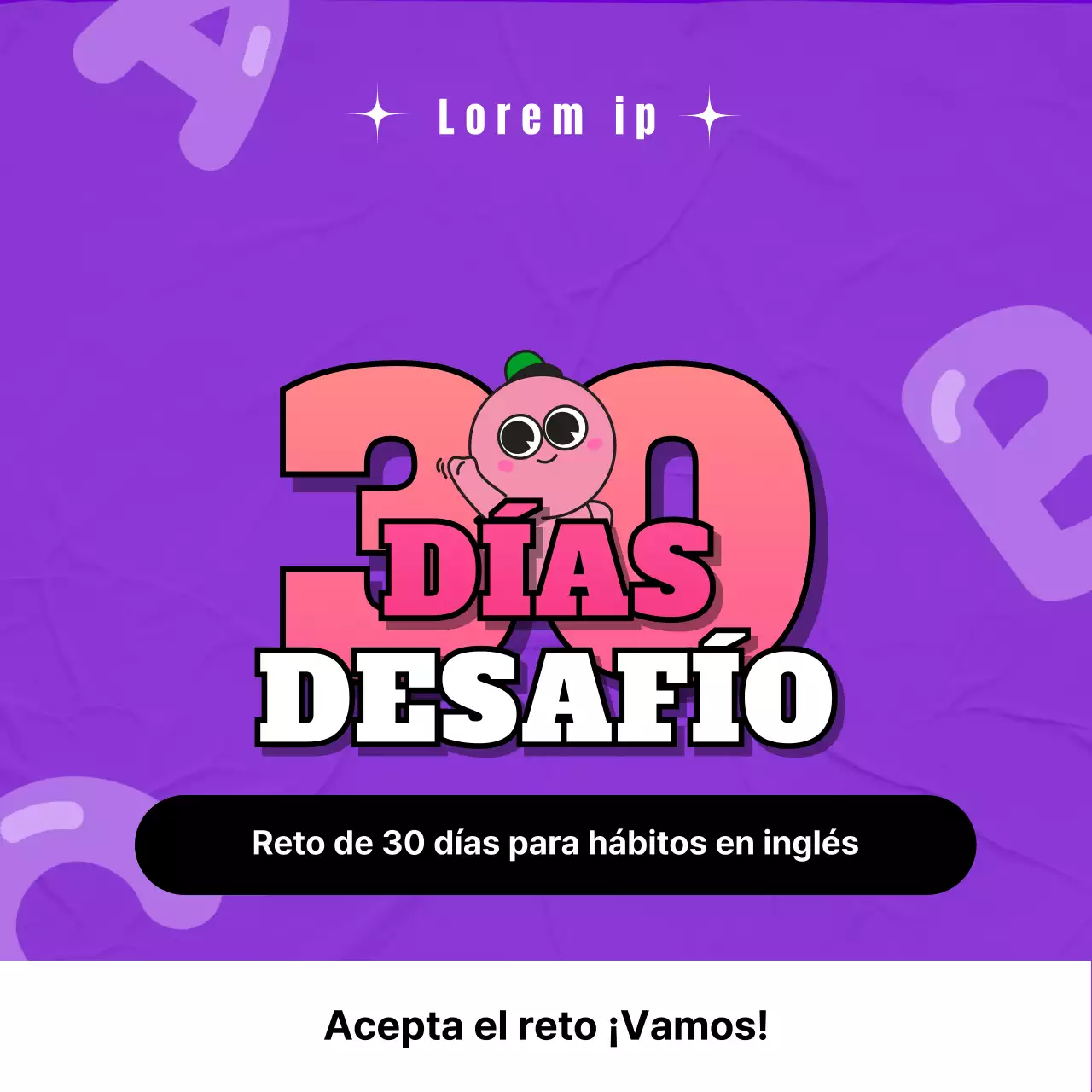 Un bonito reto de 30 días para crear hábitos en morado y rosa