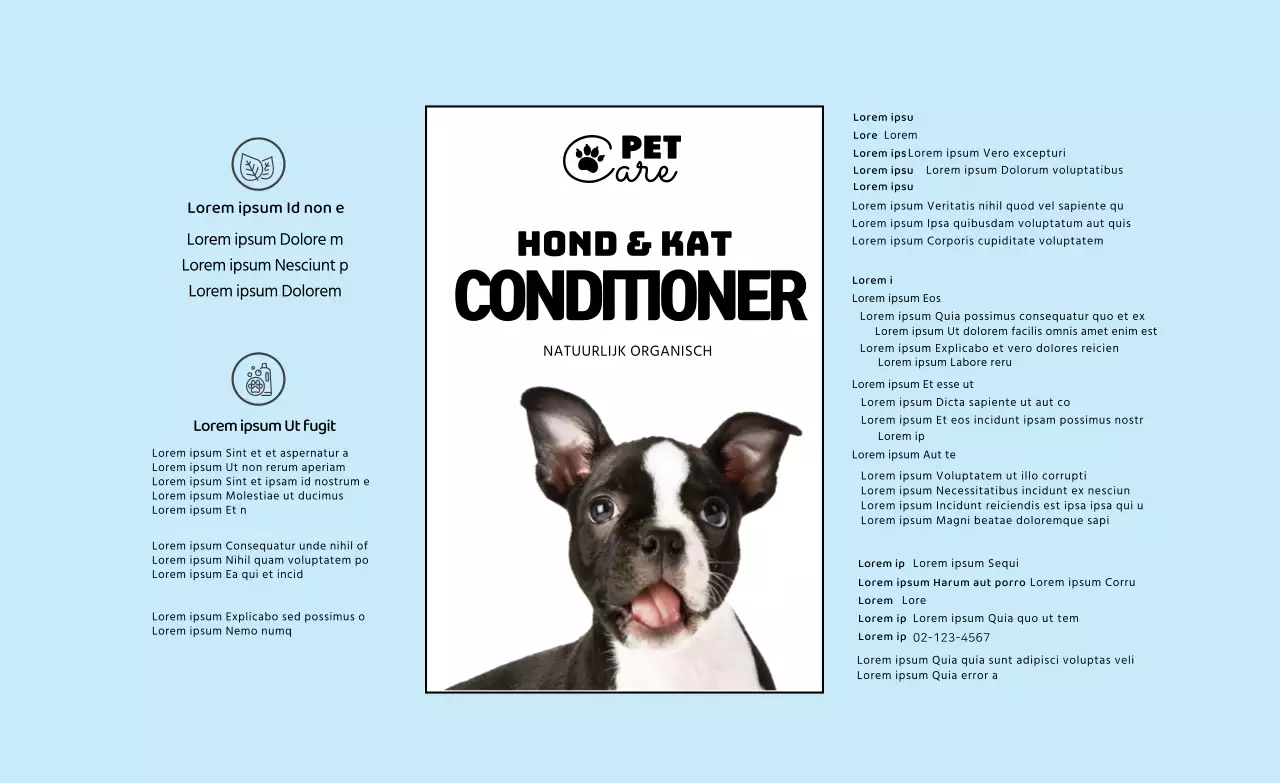 lichtblauw logo foto eenvoudig huisdier detail label