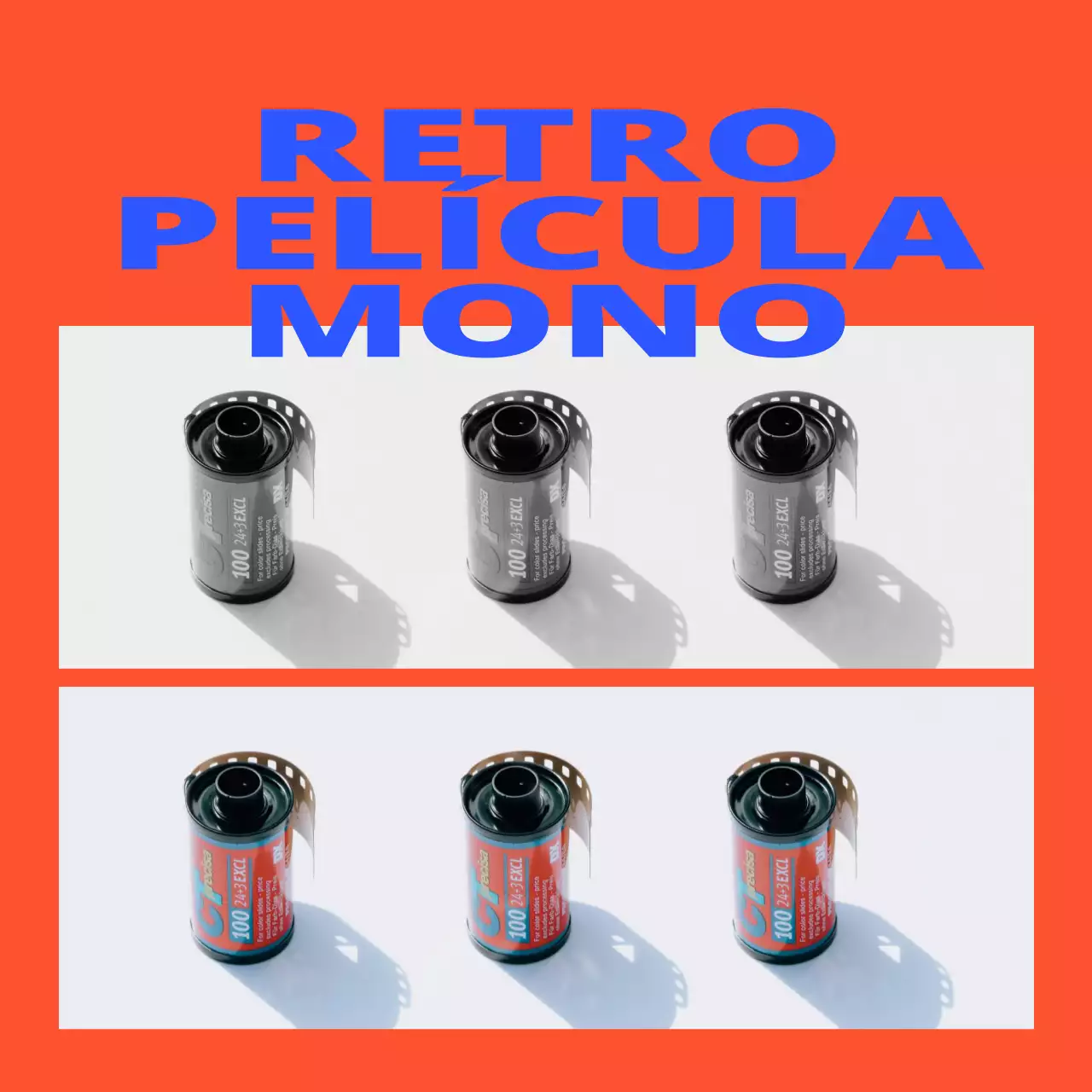 Mercancía de concepto moderno con marcos y fotos que utilizan colores llamativos y de alta saturación.