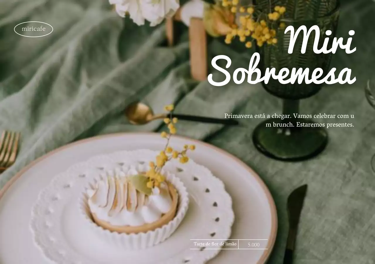 Sobremesas com um tema quente de primavera
