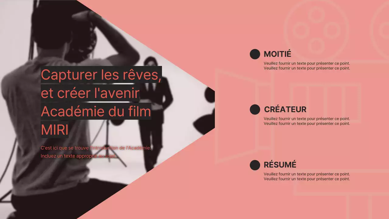 Promouvoir l'école Film Concept en rose et beige vintage