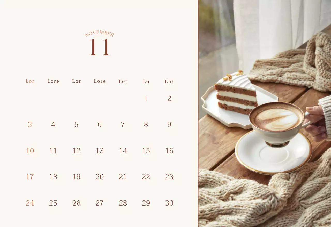 Emotionele fotolay-out voor café in beige en bruin