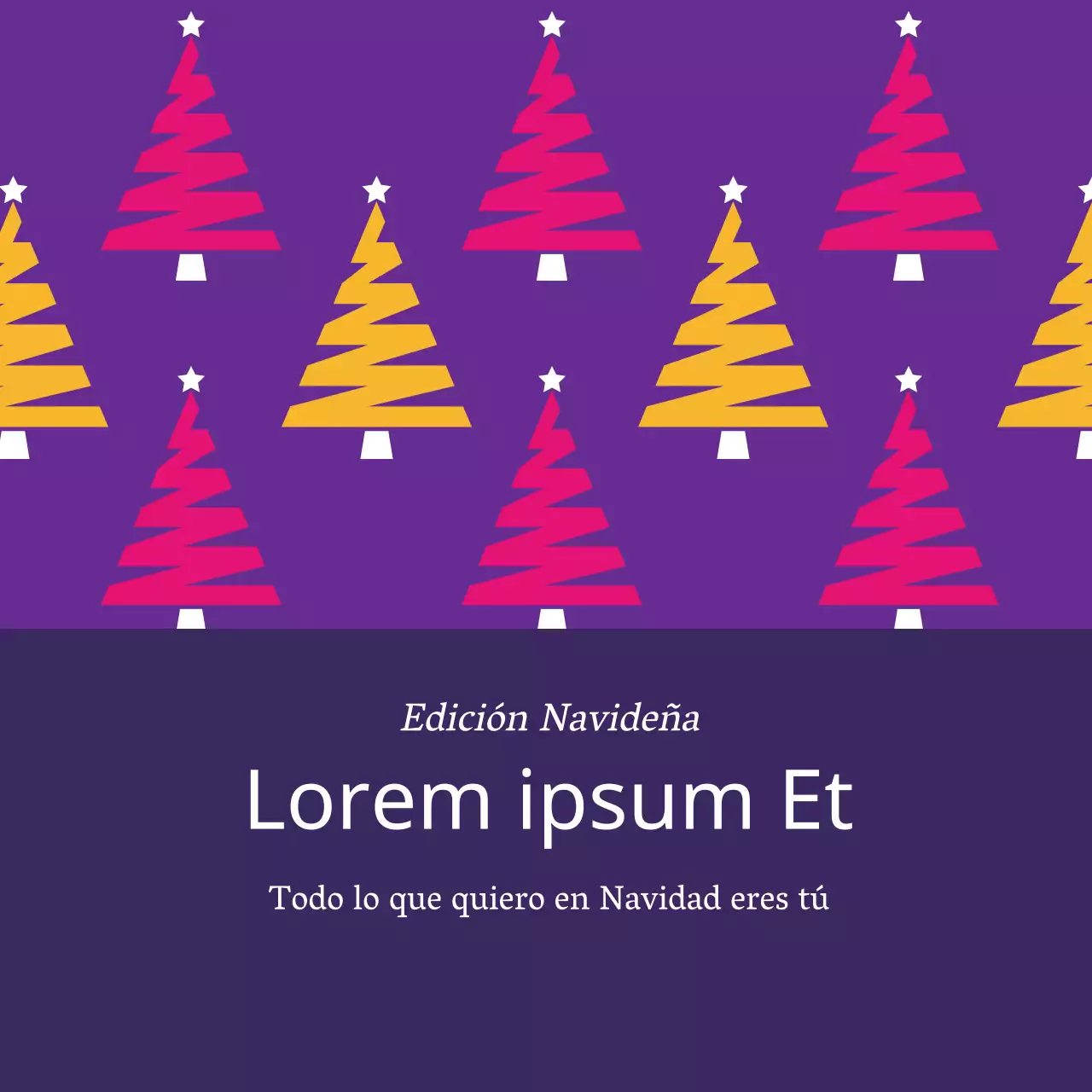 Etiquetas de regalo de Navidad con motivos de árboles amarillos y morados