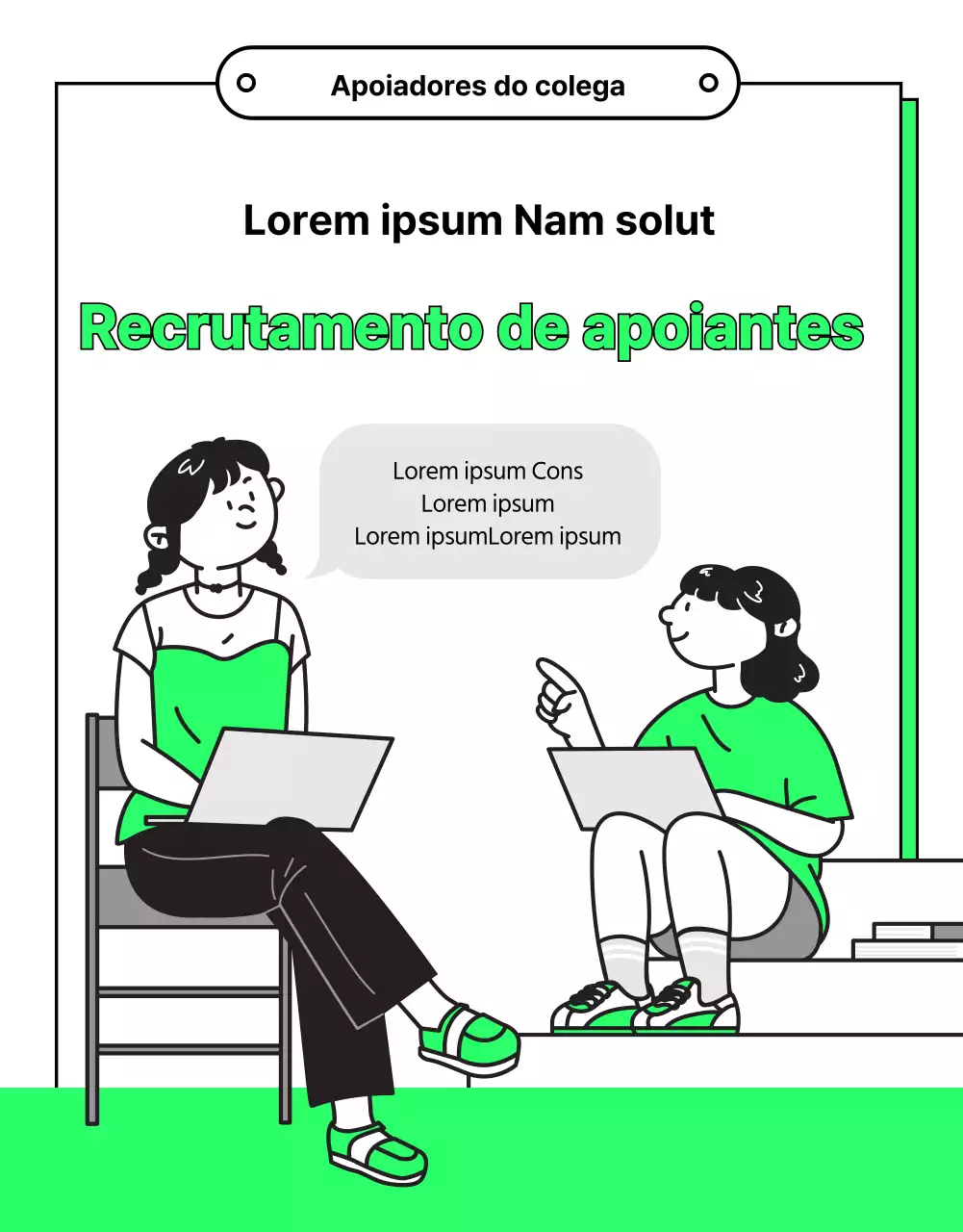 Explicação do recrutamento de estudantes internacionais em destaques a branco e preto