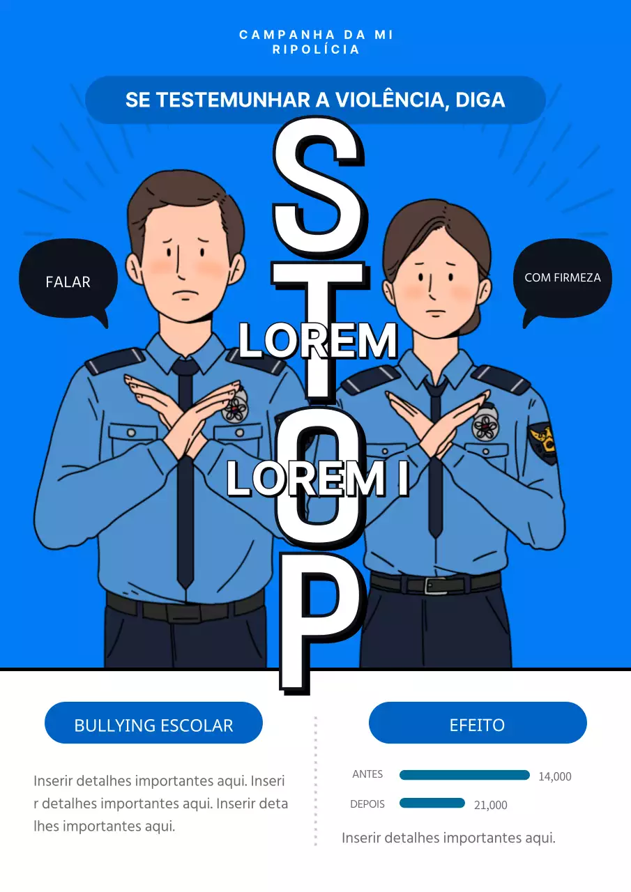 A campanha azul e branca "Stop à violência escolar