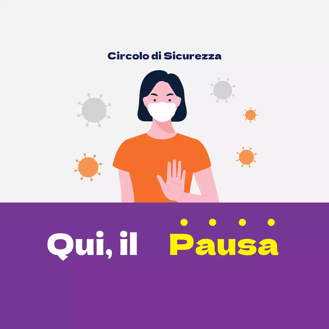 Illustrazione viola della prevenzione della corona ordinata