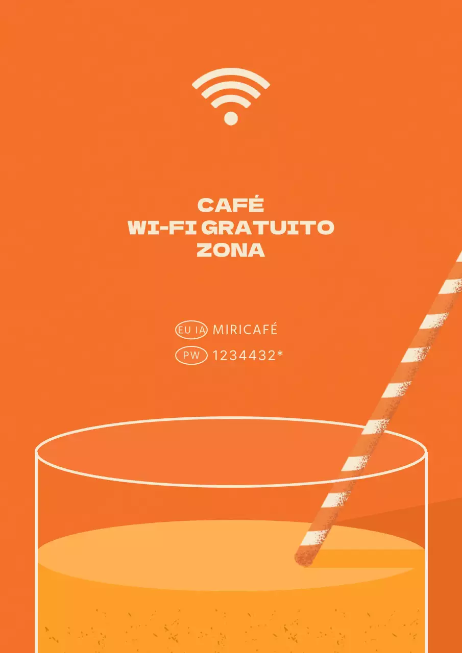 Copo laranja e amarelo ilustração café wifi guia