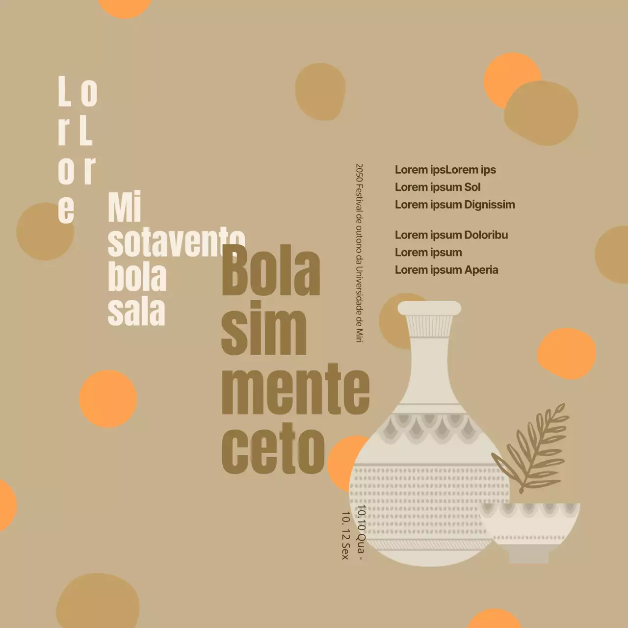 Clube de artesanato minimalista em laranja e bege para promover a organização de um festival de artes