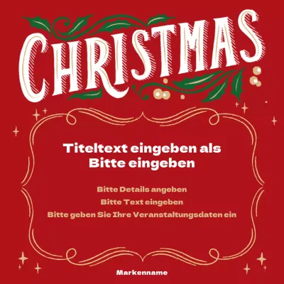 Rot illustrierte Weihnachtsquadrate