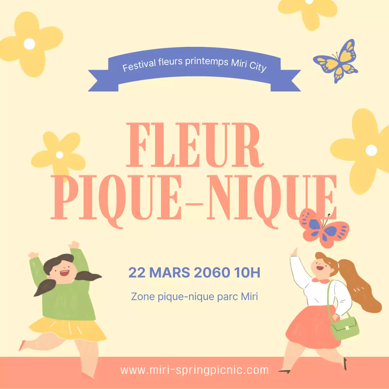 Thème d'illustration jaune et joyeux pour promouvoir un festival de fleurs