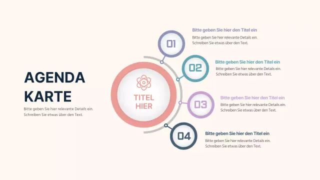 Agendakarte in marineblau und beige