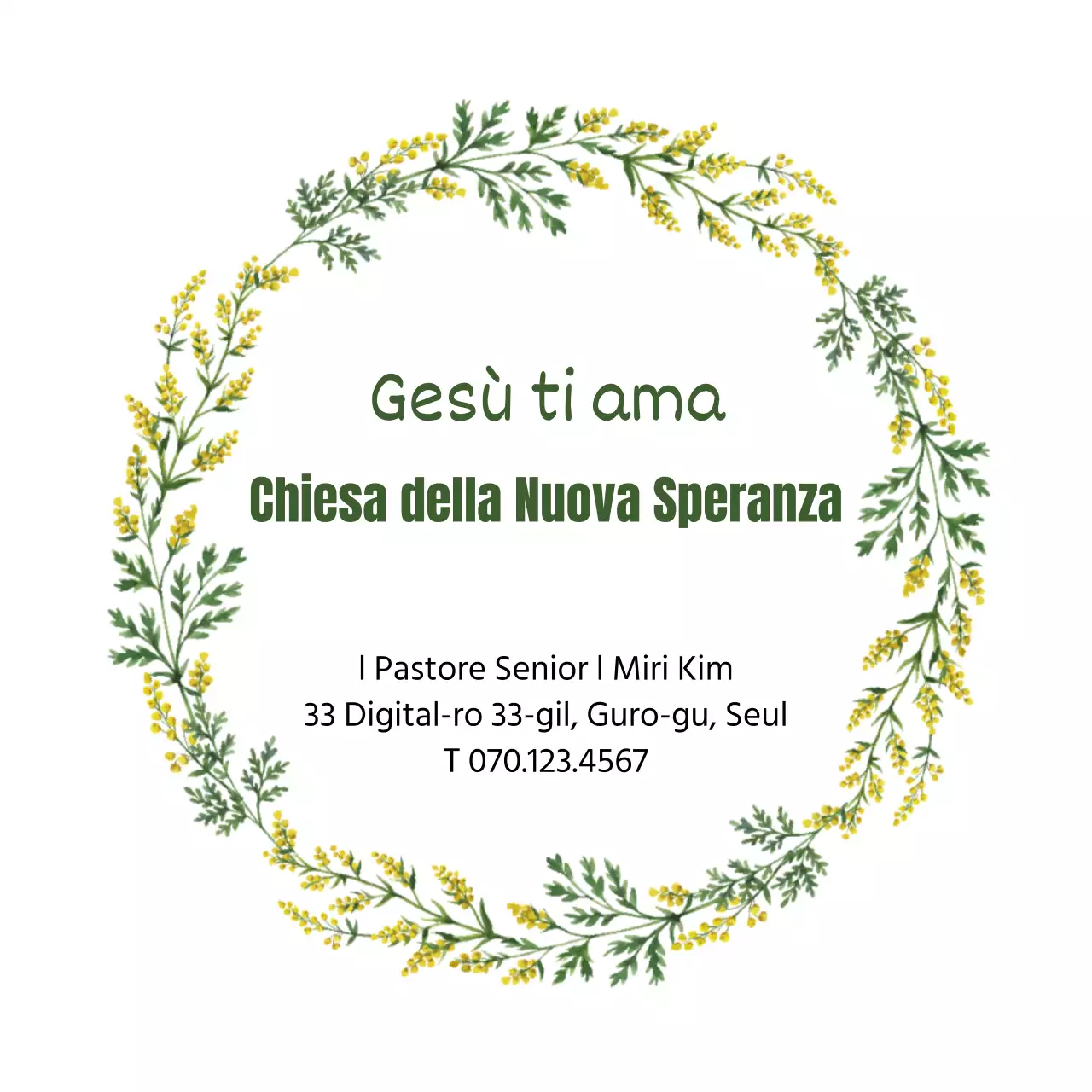 Cornice illustrazione verde vintage Chiesa