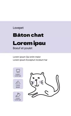 illustration violette icône d'une étiquette soignée pour animal de compagnie